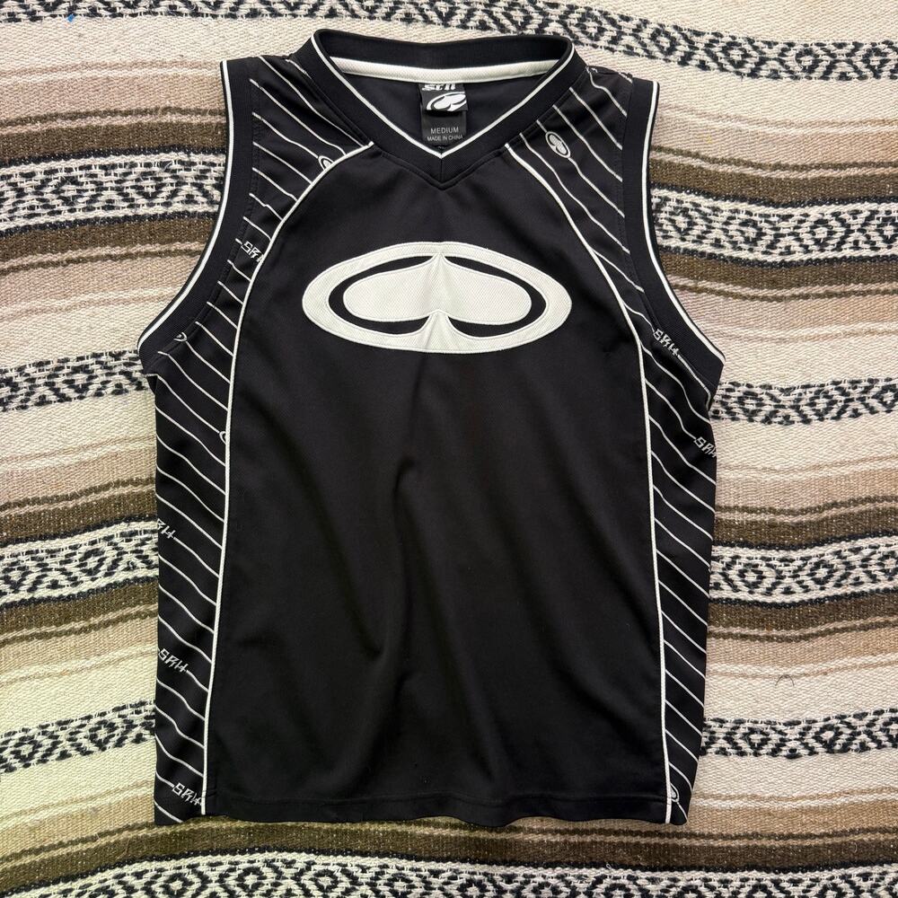 Men's Vintage 2000's SRH Black White Spade Logo Tank Top Jersey Shirt Sz Medium
